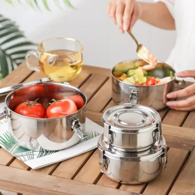 Stainless Steel Lunch Box 1600–3000ML – Leak - Proof Bento Box, Microwave Safe Food Containe - FastZen