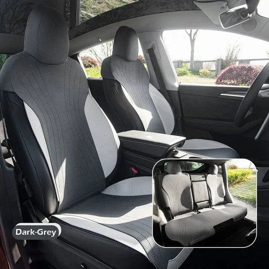 Suede Leather Seat Cover for Tesla 2025 Model Y Juniper & Model 3 Highland – All - Weather Protection Cushion Pad - FastZen