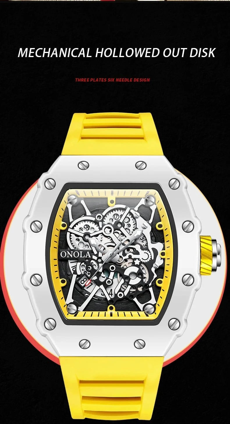 TOP Hot Selling Men Watch Fashion Brand ONOLA Quartz Silicone Tape Watches men Clock - FastZen