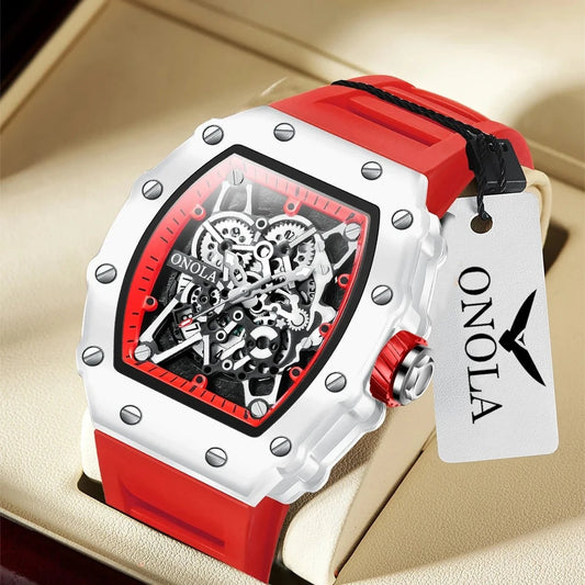 TOP Hot Selling Men Watch Fashion Brand ONOLA Quartz Silicone Tape Watches men Clock - FastZen