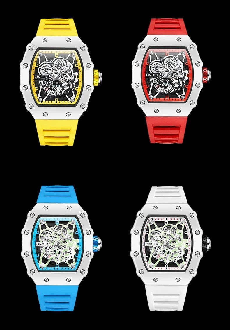 TOP Hot Selling Men Watch Fashion Brand ONOLA Quartz Silicone Tape Watches men Clock - FastZen