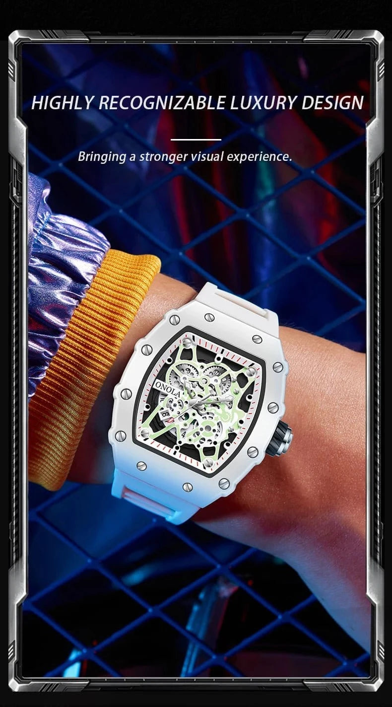 TOP Hot Selling Men Watch Fashion Brand ONOLA Quartz Silicone Tape Watches men Clock - FastZen