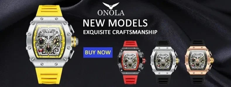 TOP Hot Selling Men Watch Fashion Brand ONOLA Quartz Silicone Tape Watches men Clock - FastZen