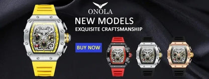 TOP Hot Selling Men Watch Fashion Brand ONOLA Quartz Silicone Tape Watches men Clock - FastZen