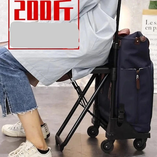 Trolley Bag with Silent Universal Wheels – Travel Case with Boarding Belt and Small Seat Function - FastZen