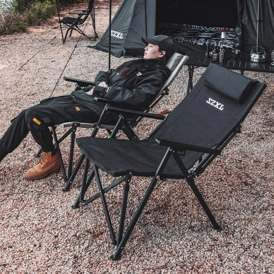 Tryhomy Outdoor Folding Recliner Chair with Pillow – Ultralight Portable Camping Chair, Adjustable Backrest, Perfect for Fishing - FastZen