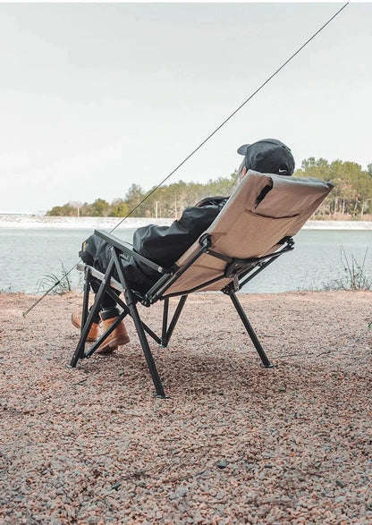 Tryhomy Outdoor Folding Recliner Chair with Pillow – Ultralight Portable Camping Chair, Adjustable Backrest, Perfect for Fishing - FastZen