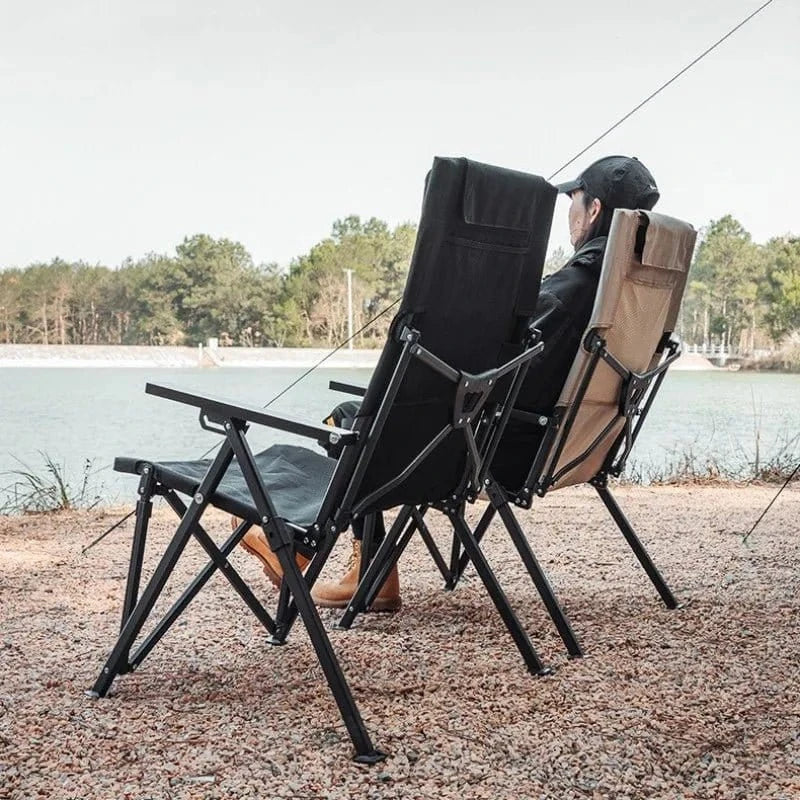 Tryhomy Outdoor Folding Recliner Chair with Pillow – Ultralight Portable Camping Chair, Adjustable Backrest, Perfect for Fishing - FastZen