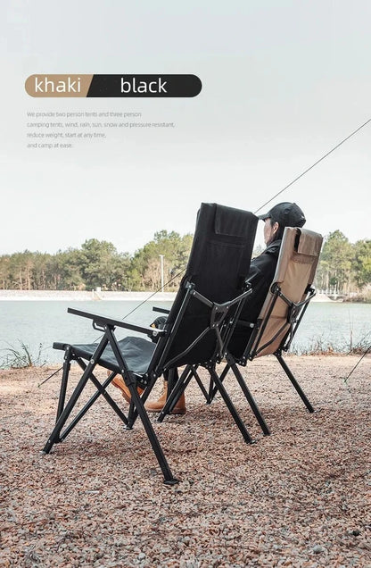Tryhomy Outdoor Folding Recliner Chair with Pillow – Ultralight Portable Camping Chair, Adjustable Backrest, Perfect for Fishing - FastZen