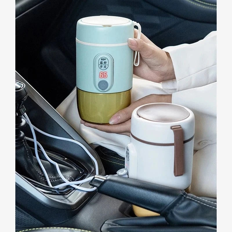 USB Type - C Electric Heated Lunch Box – 12V/24V/5V 20W Portable Food Warmer with LED - FastZen