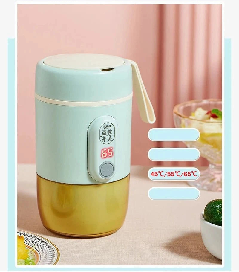 USB Type - C Electric Heated Lunch Box – 12V/24V/5V 20W Portable Food Warmer with LED - FastZen