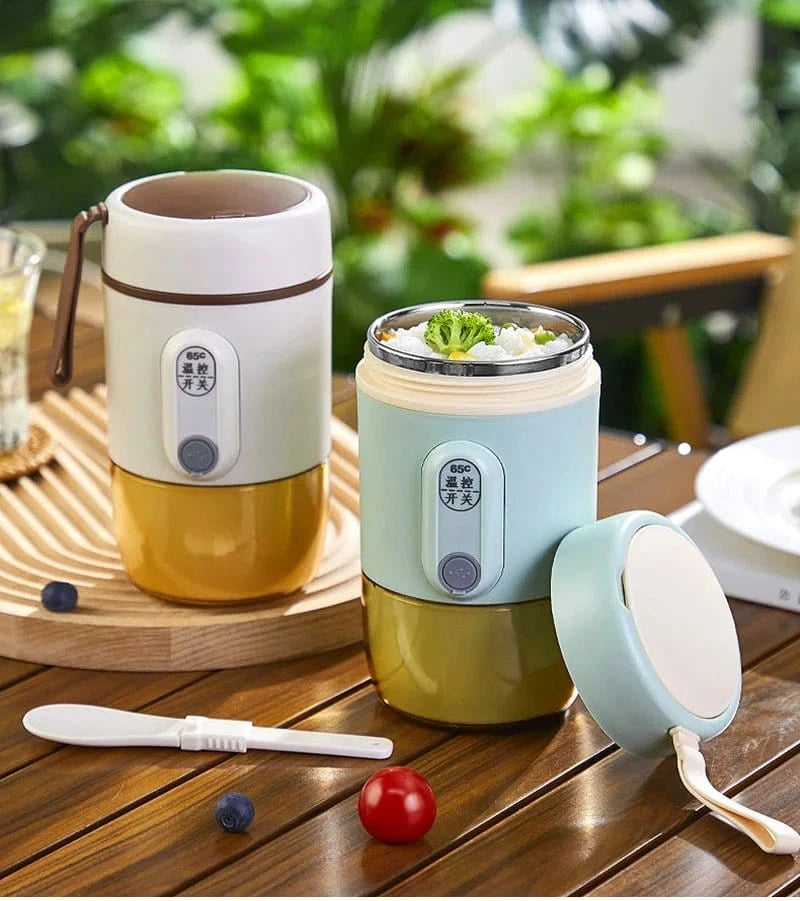 USB Type - C Electric Heated Lunch Box – 12V/24V/5V 20W Portable Food Warmer with LED - FastZen