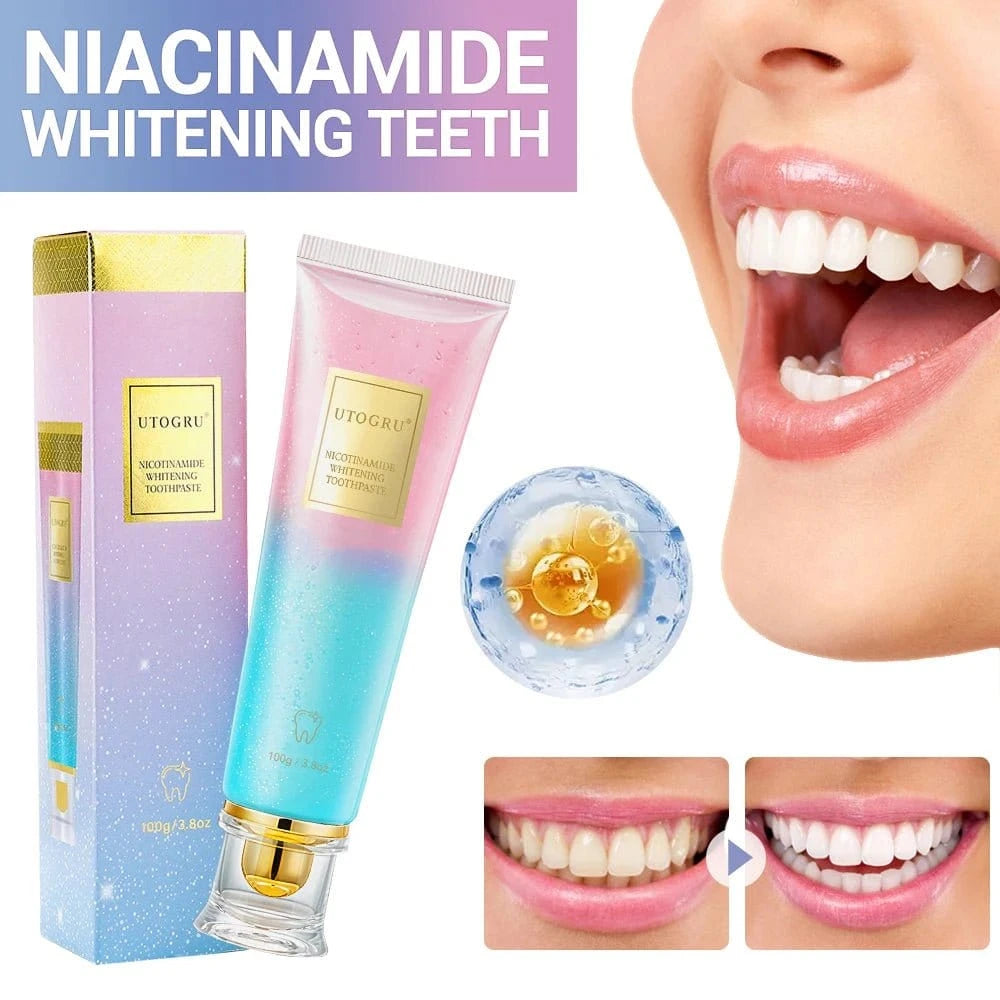 Whitening Toothpaste with Nicotinamide – Plaque & Stain Remover, Fresh Breath - FastZen