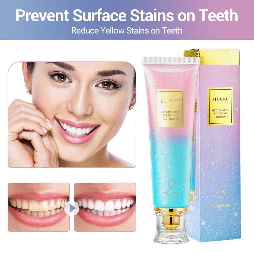 Whitening Toothpaste with Nicotinamide – Plaque & Stain Remover, Fresh Breath - FastZen