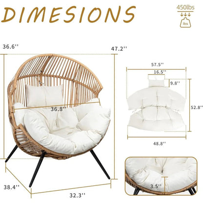 Wicker Egg Chair – Outdoor Rattan Patio Lounge Chair with Cushion - FastZen