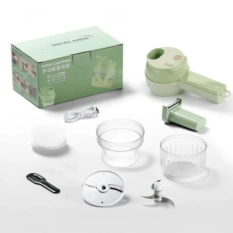 Wireless Electric Food Processor – Handheld Vegetable Cutter, Fruit Slicer, Garlic Mincer & Kitchen Stirrer - FastZen