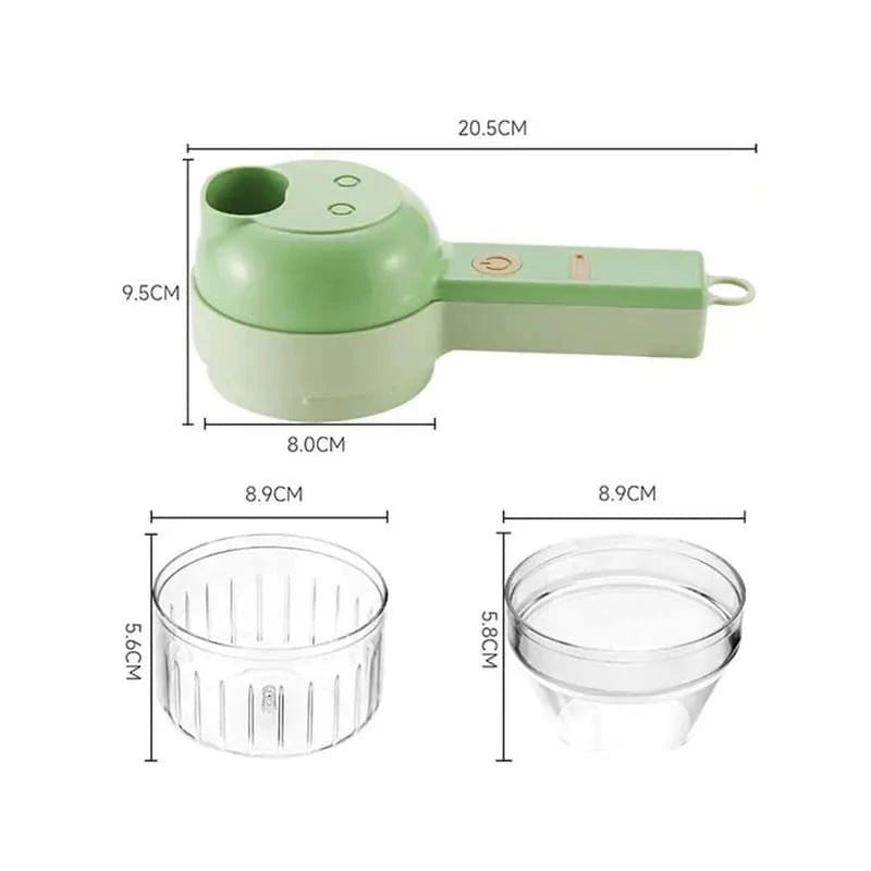 Wireless Electric Food Processor – Handheld Vegetable Cutter, Fruit Slicer, Garlic Mincer & Kitchen Stirrer - FastZen