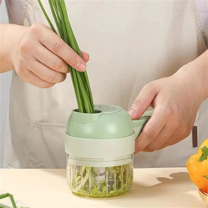 Wireless Electric Food Processor – Handheld Vegetable Cutter, Fruit Slicer, Garlic Mincer & Kitchen Stirrer - FastZen
