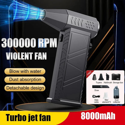 X9 Turbo Jet Blower – 300,000 RPM Brushless Air Blower, 58 m/s, 8000mAh Rechargeable Powerful Cleaning Tool - FastZen