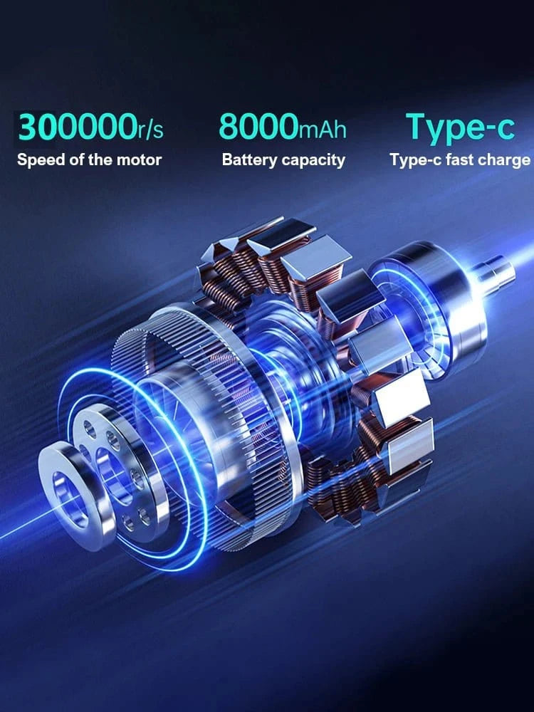 X9 Turbo Jet Blower – 300,000 RPM Brushless Air Blower, 58 m/s, 8000mAh Rechargeable Powerful Cleaning Tool - FastZen